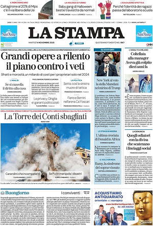 La Stampa prima pagina