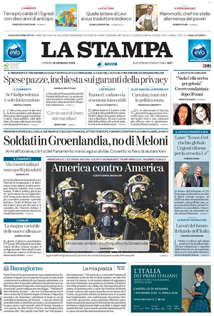 La Stampa prima pagina