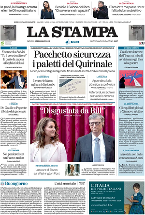 Prima pagina La Stampa di oggi - Quotidiano nazionale