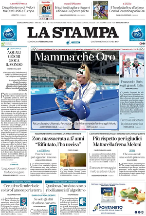 Prima pagina La Stampa di oggi - Quotidiano nazionale