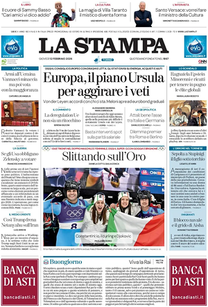 La Stampa prima pagina