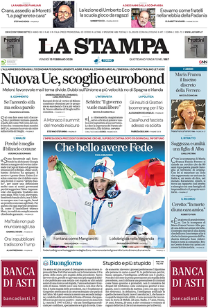 Prima pagina La Stampa di oggi - Quotidiano nazionale