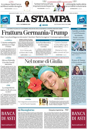 Prima pagina La Stampa di oggi - Quotidiano nazionale