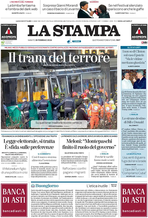 Prima pagina La Stampa di oggi - Quotidiano nazionale