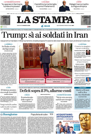 Prima pagina La Stampa di oggi - Quotidiano nazionale