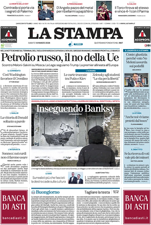 Prima pagina La Stampa di oggi - Quotidiano nazionale