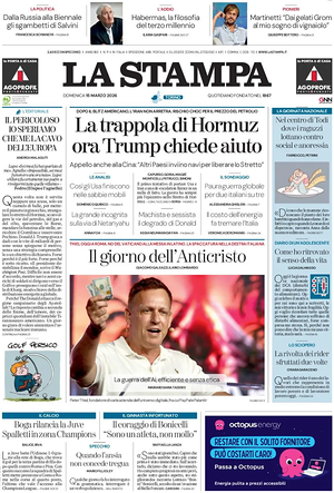 Prima pagina La Stampa di oggi - Quotidiano nazionale