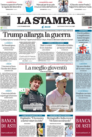 Prima pagina La Stampa di oggi - Quotidiano nazionale