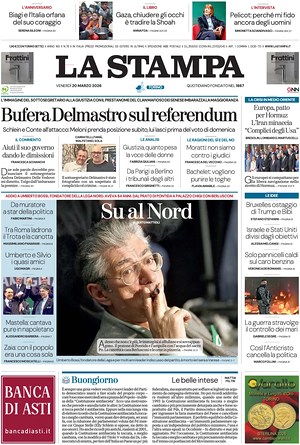 Prima pagina La Stampa di oggi - Quotidiano nazionale