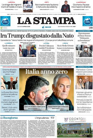 Prima pagina La Stampa di oggi - Quotidiano nazionale