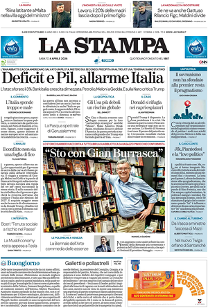 Prima pagina La Stampa di oggi - Quotidiano nazionale