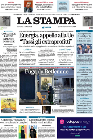 Prima pagina La Stampa di oggi - Quotidiano nazionale