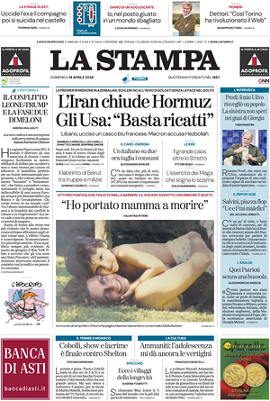 La Stampa prima pagina
