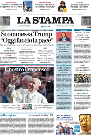 Prima pagina La Stampa di oggi - Quotidiano nazionale