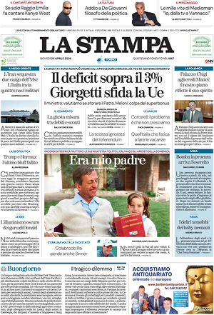 Prima pagina La Stampa di oggi - Quotidiano nazionale
