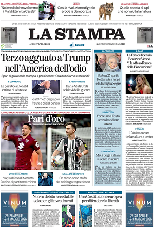 Prima pagina La Stampa di oggi - Quotidiano nazionale