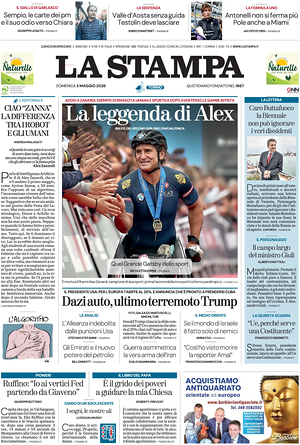 Prima pagina La Stampa di oggi - Quotidiano nazionale