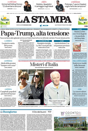 Prima pagina La Stampa di oggi - Quotidiano nazionale