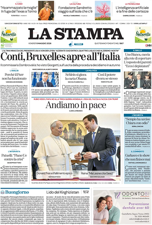 Prima pagina La Stampa di oggi - Quotidiano nazionale