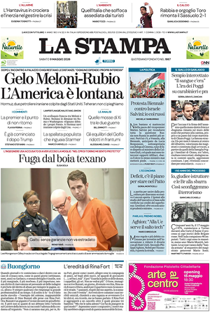Prima pagina La Stampa di oggi - Quotidiano nazionale