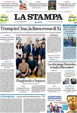 Prima pagina La Stampa di oggi - Quotidiano nazionale