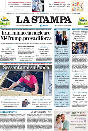 Prima pagina La Stampa di oggi - Quotidiano nazionale