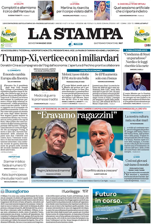 Prima pagina La Stampa di oggi - Quotidiano nazionale