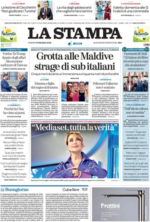 Prima pagina La Stampa di oggi - Quotidiano nazionale