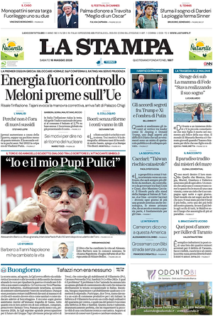 Prima pagina La Stampa di oggi - Quotidiano nazionale