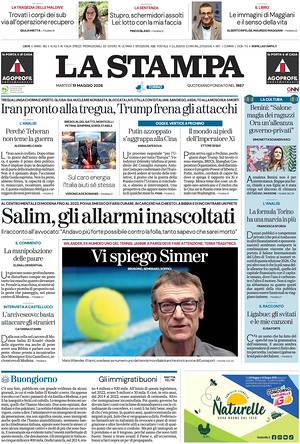 Prima pagina La Stampa di oggi - Quotidiano nazionale