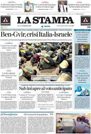 Prima pagina La Stampa di oggi - Quotidiano nazionale