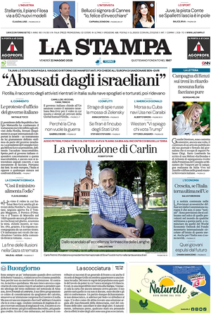 Prima pagina La Stampa di oggi - Quotidiano nazionale
