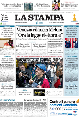 Prima pagina La Stampa di oggi - Quotidiano nazionale