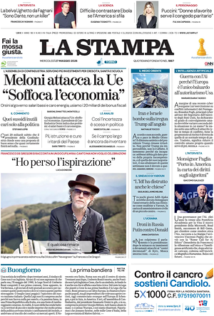 Prima pagina La Stampa di oggi - Quotidiano nazionale