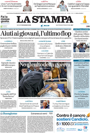 Prima pagina La Stampa di oggi - Quotidiano nazionale