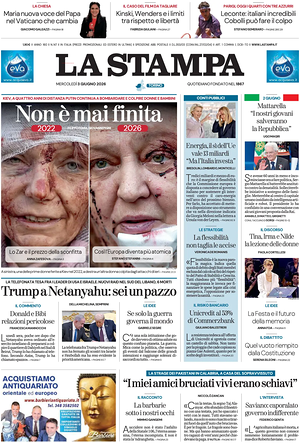 Prima pagina La Stampa di oggi - Quotidiano nazionale