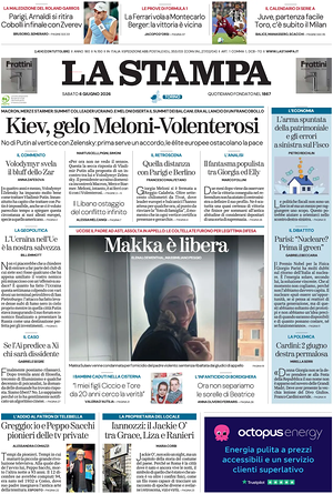 Prima pagina La Stampa di oggi - Quotidiano nazionale