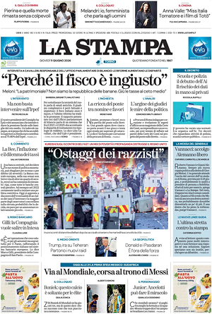 Prima pagina La Stampa di oggi - Quotidiano nazionale