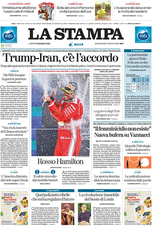 Prima pagina La Stampa di oggi - Quotidiano nazionale