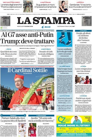 Prima pagina La Stampa di oggi - Quotidiano nazionale