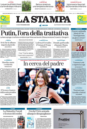 Prima pagina La Stampa di oggi - Quotidiano nazionale