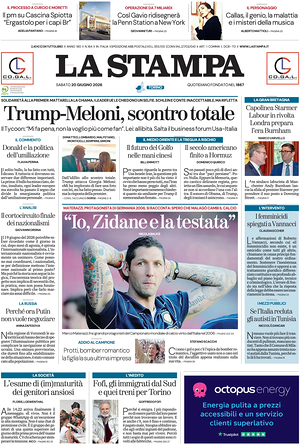 Prima pagina La Stampa di oggi - Quotidiano nazionale