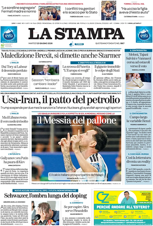 Prima pagina La Stampa di oggi - Quotidiano nazionale