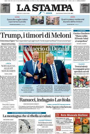 Prima pagina La Stampa di oggi - Quotidiano nazionale