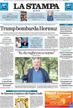Prima pagina La Stampa di oggi - Quotidiano nazionale