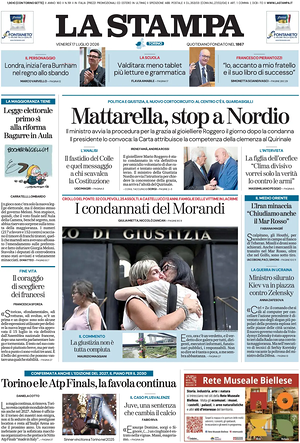 La Stampa prima pagina