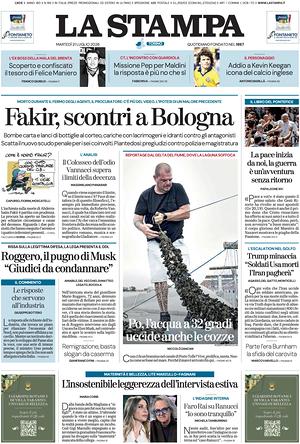 Prima pagina La Stampa di oggi - Quotidiano nazionale