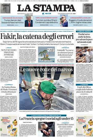 La Stampa prima pagina
