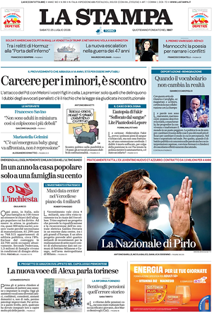 Prima pagina La Stampa di oggi - Quotidiano nazionale