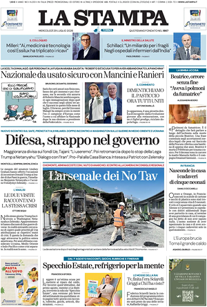 Prima pagina La Stampa di oggi - Quotidiano nazionale